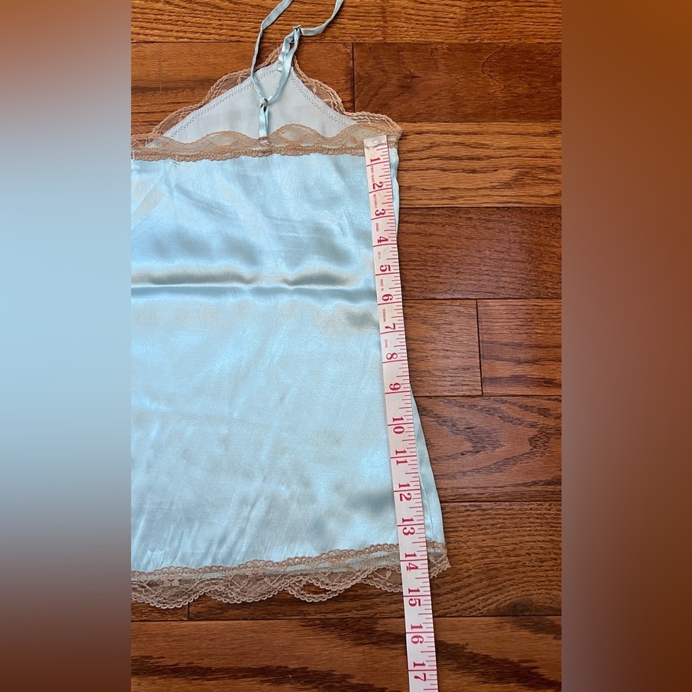 Vintage Y2K Old Navy Lace Blue Tan camisole Top Sz M - Picture 13 of 15